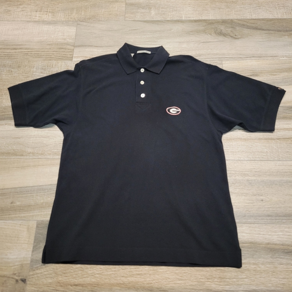 Cutter & Buck Black Polo with Red/White Georgia G Logo